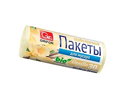 Мешки для мусора 30 л, ароматизированные, Ваниль, бежевые, в рулоне 20 шт., ПНД, 9 мкм, 560х530 мм, GRIFON Aroma, 101-020 V в Братске