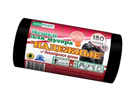 Мешки для мусора 180 л, ароматизированные, черные, в рулоне 25 шт., ПВД, 35 мкм, 1100х930 мм, НАДЕЖНЫЕ, 1802550 в Братске