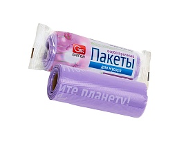 Мешки для мусора 35 л, ароматизированные, сиреневые, в рулоне 20 шт., ПНД, 12 мкм, 560х530 мм, GRIFON Полевые Цветы, 100-034 в Братске