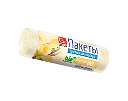 Мешки для мусора 60 л, ароматизированные, Ваниль, бежевые, в рулоне 20 шт., ПНД, 9 мкм, 650х550 мм, GRIFON Aroma, 101-023 V в Братске