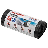 Мешки для мусора 20 л, черные, в рулоне 30 шт., ПНД, 8 мкм, 500х450 мм, LAIMA, 601376 в Братске