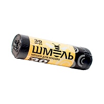 Мешки для мусора 30 л, черные, в рулоне 30 шт., ПНД, 7 мкм, 600х500 мм, ШМЕЛЬ, 4625 в Братске