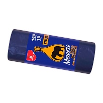 Мешки для мусора 160 л, синие, рулон 10 шт., ПВД, 35 мкм, 1100х900 мм, Уфа Пак, МВ1755 (МВ 160-10ср) в Братске