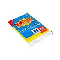 Мешки для мусора 20 л, с ручками, черные, в пачке 20 шт., ПНД, 10 мкм, 550х440 мм, Крепак, 4607075710085 в Братске