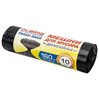 Мешки для мусора 160 л, черные, в рулоне 10 шт., ПВД, 30 мкм, 1200х900 мм, LAIMA ULTRA, 607694 в Братске