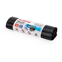 Мешки для мусора 120 л, черные, в рулоне 10 шт., ПНД, 14 мкм, 1100х700 мм, LAIMA, 601385 в Братске
