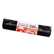 Мешки для мусора 240 л, черные, в рулоне 10 шт., ПВД 100 мкм, 1350х900 мм, Концепция Быта, 603887 в Братске