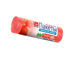 Мешки для мусора 60 л, ароматизированные, Клубника, красные, в рулоне 20 шт., ПНД, 9 мкм, 650х550 мм, GRIFON Aroma, 101-023 K в Братске