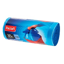 Мешки для мусора 35 л, с ушками, синие, в рулоне 30 шт., ПНД, 10,5 мкм, 640х500 мм, PACLAN Multitop, 600819 в Братске