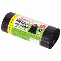 Мешки для мусора 30 л, черные, в рулоне 30 шт., ПНД, 7 мкм, 550х480 мм, Любаша, 608089 в Братске
