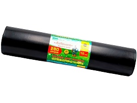 Мешки для мусора 280 л, ароматизированные, черные, в рулоне 10 шт., ПВД 110 мкм, 1400х930 мм, Добрыня, Dob28010black в Братске