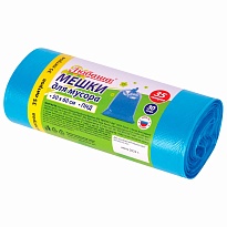 Мешки для мусора 35 л, синие, в рулоне 30 шт., ПНД, 10 мкм, 600х500 мм, Любаша, 608091 в Братске