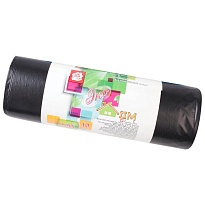 Мешки для мусора 220 л, черные, в рулоне 10 шт., ПВД, 29 мкм, 1100х830 мм, Концепция Быта ЭкоДом, 604924 в Братске