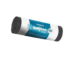 Мешки для мусора 120 л, черные, в рулоне 10 шт., ПНД, 14 мкм, 1100х700 мм, SIBIRSKAYA, 101-008 S в Братске