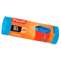 Мешки для мусора 80 л, синие, в рулоне 20 шт., ПНД, 12 мкм, 900х700 мм, PACLAN Classic, 606335 в Братске