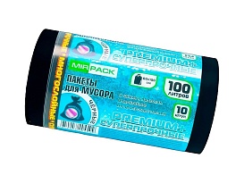 Мешки для мусора 100 л, черные, в рулоне 10 шт., ПВД, 70 мкм, 1000х600 мм, PREMIUM+, 1001076 в Братске