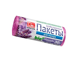 Мешки для мусора 30 л, ароматизированные, Лаванда, сиреневые, в рулоне 20 шт., ПНД, 9 мкм, 560х530 мм, GRIFON Aroma, 101-020 La в Братске